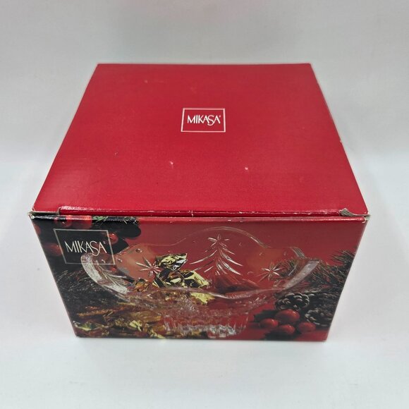 Mikasa Christmas Night Footed Nut or Candy Crystal Bowl - Picture 9 of 10